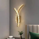 GobekUsa Crystal Gold Metal Wall Light: Luxury Stainless Steel Sconce for Home Decor