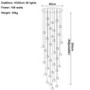 GobekUsa Crystal LED Chandelier Water Droplet Design Luxury Ball Hanging Lamp