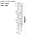 GobekUsa Crystal LED Chandelier Water Droplet Design Luxury Ball Hanging Lamp