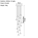 GobekUsa Crystal LED Chandelier Water Droplet Design Luxury Ball Hanging Lamp