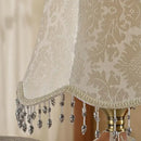 GobekUsa Crystal Table Lamp with Fabric Lampshade - Luxury Bedroom Lighting