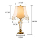 GobekUsa Crystal Table Lamp with Fabric Lampshade - Luxury Bedroom Lighting