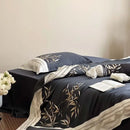 GobekUsa Bamboo Embroidery 1000TC Egyptian Cotton Bedding Set in Luxury Dark Blue