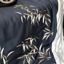 GobekUsa Bamboo Embroidery 1000TC Egyptian Cotton Bedding Set in Luxury Dark Blue