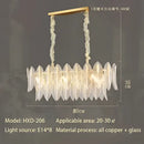 GobekUsa Glass Leaf Luxury Chandelier LED Pendant Lights for Modern Living Room
