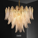 GobekUsa Glass Leaf Luxury Chandelier LED Pendant Lights for Modern Living Room