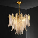 GobekUsa Glass Leaf Luxury Chandelier LED Pendant Lights for Modern Living Room