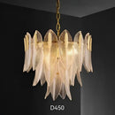 GobekUsa Glass Leaf Luxury Chandelier LED Pendant Lights for Modern Living Room