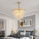 GobekUsa Glass Leaf Luxury Chandelier LED Pendant Lights for Modern Living Room
