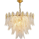 GobekUsa Glass Leaf Luxury Chandelier LED Pendant Lights for Modern Living Room