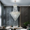 GobekUsa Gold Round Chandelier Dimmable LED Stair Lights Luxury Suspension Lamp
