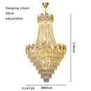 GobekUsa Gold Round Chandelier Dimmable LED Stair Lights Luxury Suspension Lamp