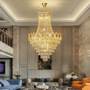 GobekUsa Gold Round Chandelier Dimmable LED Stair Lights Luxury Suspension Lamp