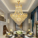 GobekUsa Gold Round Chandelier Dimmable LED Stair Lights Luxury Suspension Lamp