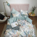 GobekUsa Luxury Egyptian Cotton Bedding Set - Flamingo Leaf Pattern