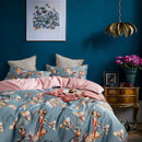 GobekUsa Luxury Egyptian Cotton Bedding Set - Flamingo Leaf Pattern