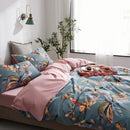 GobekUsa Luxury Egyptian Cotton Bedding Set - Flamingo Leaf Pattern
