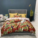 GobekUsa Luxury Egyptian Cotton Bedding Set - Flamingo Leaf Pattern