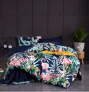 GobekUsa Luxury Egyptian Cotton Bedding Set - Flamingo Leaf Pattern
