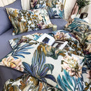 GobekUsa Luxury Egyptian Cotton Bedding Set - Flamingo Leaf Pattern