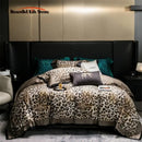 GobekUsa Egyptian Cotton Leopard Print Luxury Bedding Set, Silky Soft Bed Sets