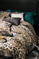 GobekUsa Egyptian Cotton Leopard Print Luxury Bedding Set, Silky Soft Bed Sets