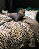 GobekUsa Egyptian Cotton Leopard Print Luxury Bedding Set, Silky Soft Bed Sets