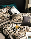 GobekUsa Egyptian Cotton Leopard Print Luxury Bedding Set, Silky Soft Bed Sets