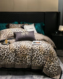 GobekUsa Egyptian Cotton Leopard Print Luxury Bedding Set, Silky Soft Bed Sets