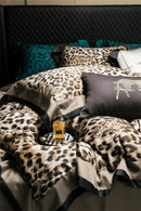 GobekUsa Egyptian Cotton Leopard Print Luxury Bedding Set, Silky Soft Bed Sets