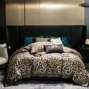 GobekUsa Egyptian Cotton Leopard Print Luxury Bedding Set, Silky Soft Bed Sets