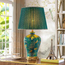GobekUsa Emerald Queen Green Ceramic Table Lamp - Luxury Villa Bedroom Living Room Lighting