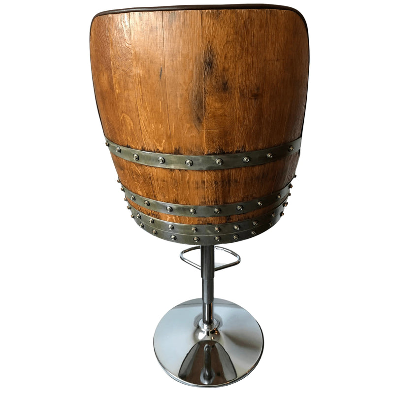 Luxury Wine Barrel Bar Set With Pub Table & Hydraulic Barrel Bar Stools - Multi-Use Wine and Whiskey Home Bar Furniture