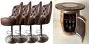 Whiskey & Wine Barrel Bar Set — Liquor Cabinet, Pub Table & Stools, Multi-Use Build