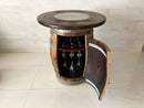 Whiskey & Wine Barrel Bar Set — Liquor Cabinet, Pub Table & Stools, Multi-Use Build