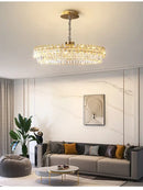 GobekUsa Crystal Ceiling Chandelier, Nordic Luxury Double Lampara for Dining Table