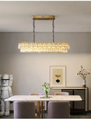 GobekUsa Crystal Ceiling Chandelier, Nordic Luxury Double Lampara for Dining Table