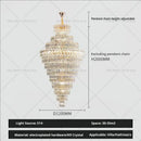 GobekUsa Crystal Chandelier: Penthouse Light Luxury for Villa Livingroom, Rotating Staircase Atmosphere