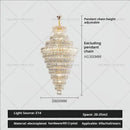GobekUsa Crystal Chandelier: Penthouse Light Luxury for Villa Livingroom, Rotating Staircase Atmosphere