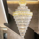 GobekUsa Crystal Chandelier: Penthouse Light Luxury for Villa Livingroom, Rotating Staircase Atmosphere