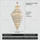 GobekUsa Crystal Chandelier: Penthouse Light Luxury for Villa Livingroom, Rotating Staircase Atmosphere
