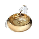 GobekUsa Golden Plated Round Ceramic Luxury Bath Mixer Set with Brass Faucet & Pop Drain