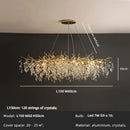 GobekUsa Crystal Branch LED Pendant Chandelier - Gold Suspend Lamp for Luxury Dining Room