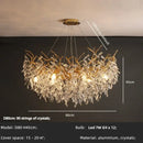 GobekUsa Crystal Branch LED Pendant Chandelier - Gold Suspend Lamp for Luxury Dining Room