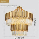 GobekUsa Crystal Ceiling Chandelier: Luxury Round LED Light for Living Room, Artistic Home Decor