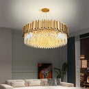 GobekUsa Crystal Ceiling Chandelier: Luxury Round LED Light for Living Room, Artistic Home Decor