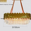 GobekUsa Crystal Ceiling Chandelier: Luxury Round LED Light for Living Room, Artistic Home Decor