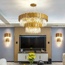 GobekUsa Crystal Ceiling Chandelier: Luxury Round LED Light for Living Room, Artistic Home Decor