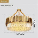 GobekUsa Crystal Ceiling Chandelier: Luxury Round LED Light for Living Room, Artistic Home Decor