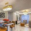 GobekUsa Crystal Ceiling Chandelier: Luxury Round LED Light for Living Room, Artistic Home Decor